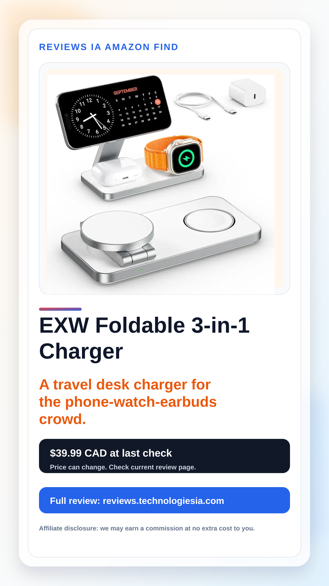 EXW Foldable 3-in-1 Wireless Charger TikTok preview
