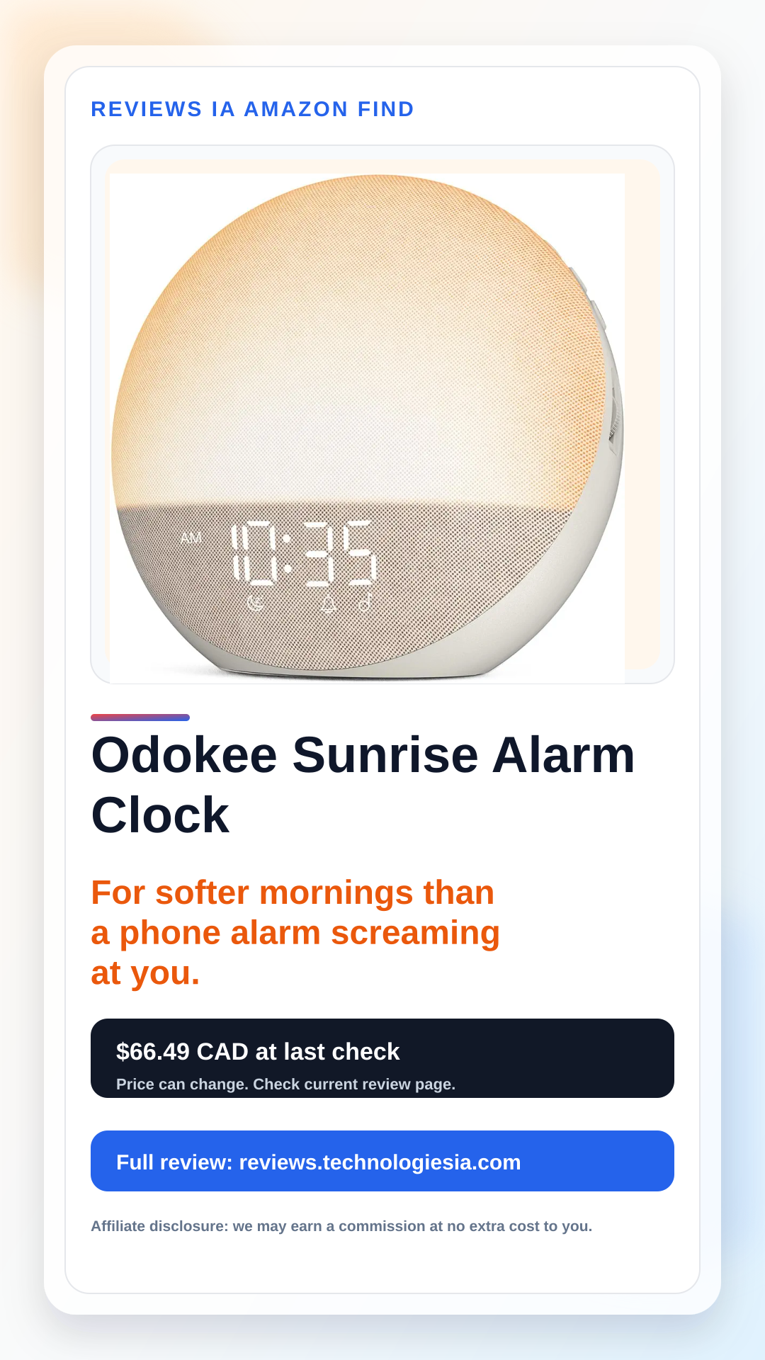 Odokee Sunrise Alarm Clock TikTok preview